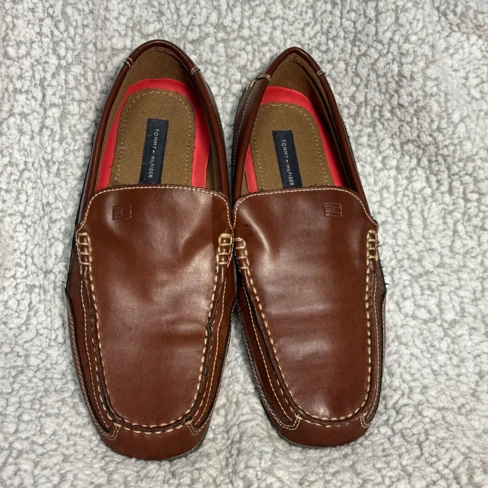 Tommy Hilfiger Mens Dathan Brown Loafers Driving Shoes Wide Width 9W TMDATHAN-SC